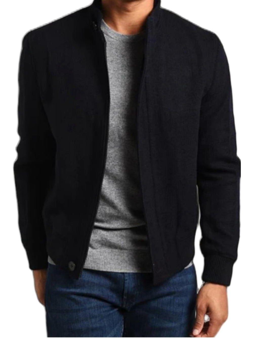 Rodd & Gunn Wallingford Bomber Jacket Mens XL Navy Wool Cotton Italian Fabric